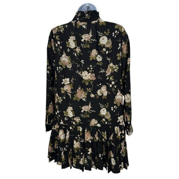 Tuckernuck NEW Midnight Garden Black Floral Drop Waist Tate Mini Dress Size XXS