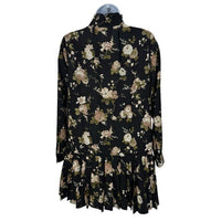 Tuckernuck NEW Midnight Garden Black Floral Drop Waist Tate Mini Dress Size XXS