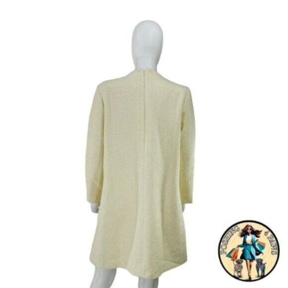 Tuckernuck NEW Blanc Ivory Tie Tweed Kelly Long Sleeve Mini Dress Size XS