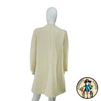 Tuckernuck NEW Blanc Ivory Tie Tweed Kelly Long Sleeve Mini Dress Size XS
