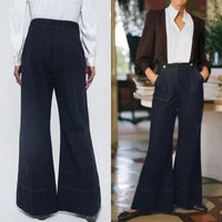 Tuckernuck x India Hicks NEW Dark Denim Palladium Wide Flare Leg Jeans Size 4