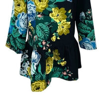 Tuckernuck NEW Verdant Blue Floral Long Sleeve Drop Waist Pierce Dress Size M
