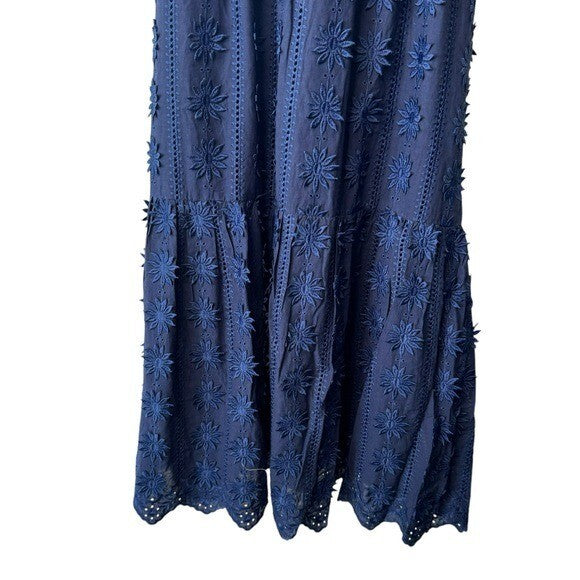 Tuckernuck NEW Navy Lace Mallie Embroidered Scoop Neck Maxi Dress Size XXL
