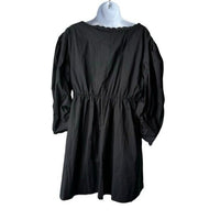 Pomander Place NEW Black Jenny Corset Puff Sleeve Cotton Mini Dress Size S