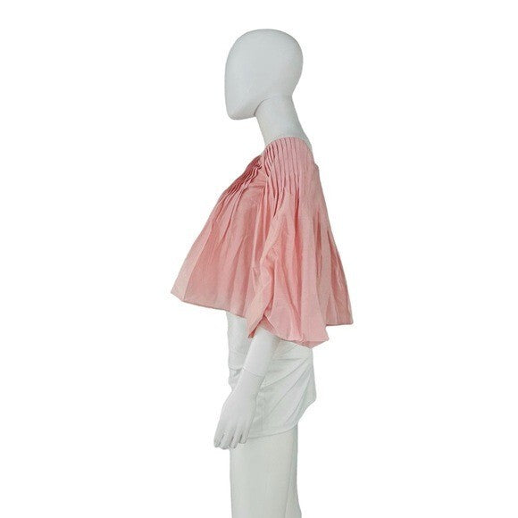 Hyacinth House NEW Light Pink Off the Shoulder Portia Pleated Blouse Size XXS
