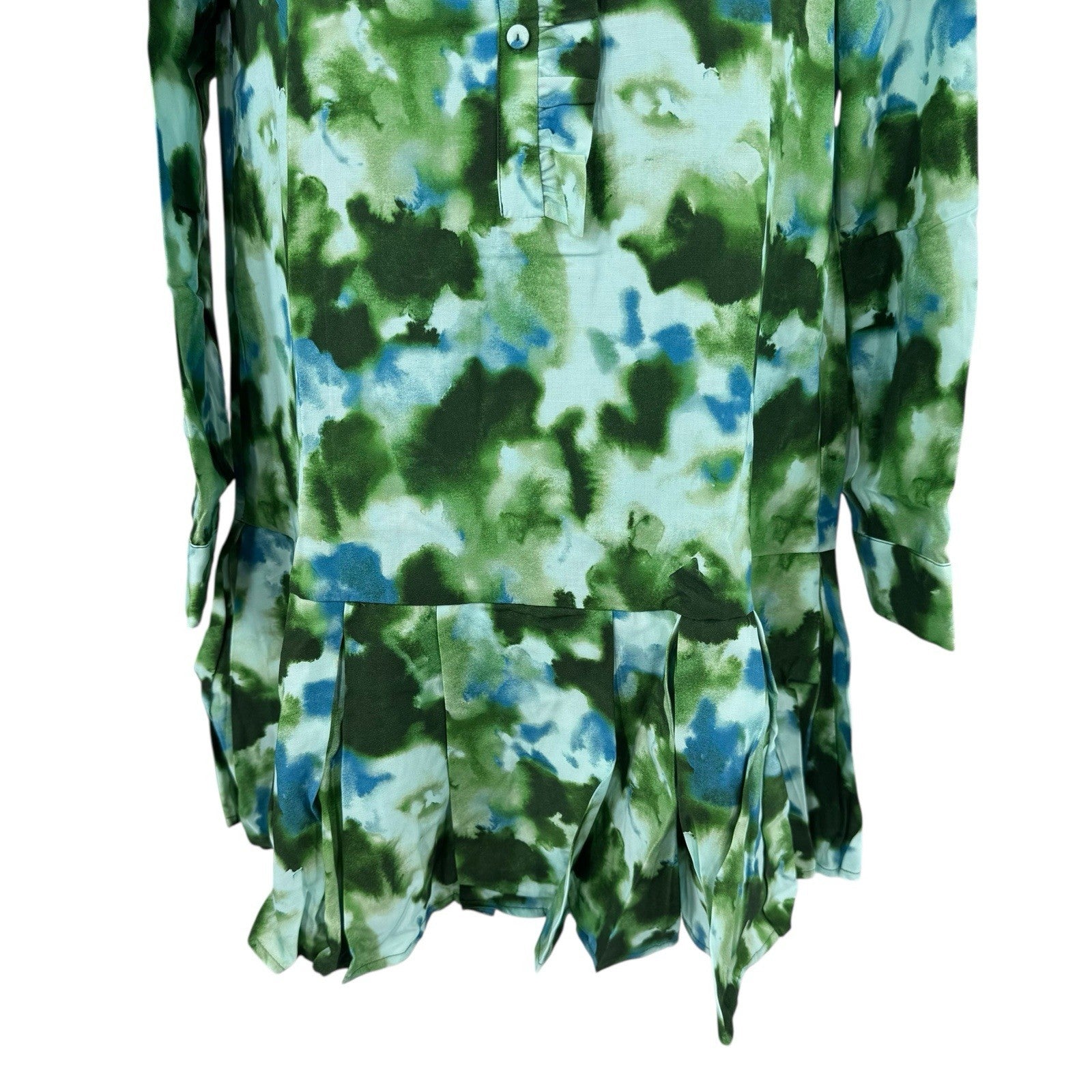 Tuckernuck NEW Deep Lagoon Tate Green Drop Waist Long Sleeve Mini Dress XS