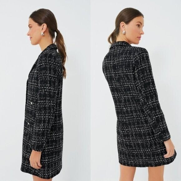 Pomander Place NEW Black Tweed Stacie Preppy Retro Blazer Mini Dress Size XXL