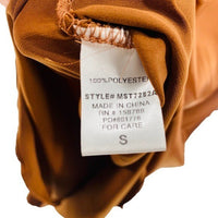 Mable x Petal and Pup NEW Angelique Open Back Satin Cognac Matching Set Size S