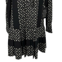 Tuckernuck NEW Black Geo Tate Tencel Long Sleeve Drop Waist Mini Dress Size XXL