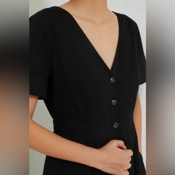 Tuckernuck | NEW Black Kate Short Sleeve Fit and Flare Maxi Dress Size XS