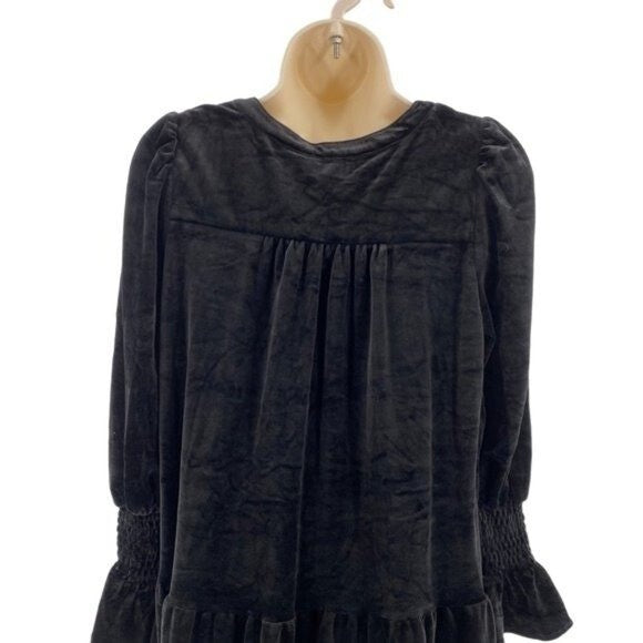 Pomander Place | NEW Black Velvet Kenzo Long Sleeve Mini Dress Size Medium