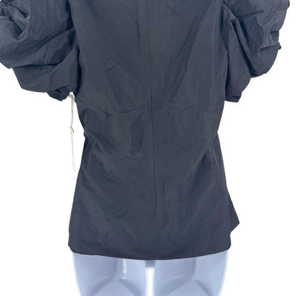 Hyacinth House NEW Black Aubrey Puff Sleeve V Neck Blouse Top Size S