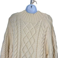 Hyacinth House NEW Cream Whistler Chunky Cable Knit Sweater Dress Size M