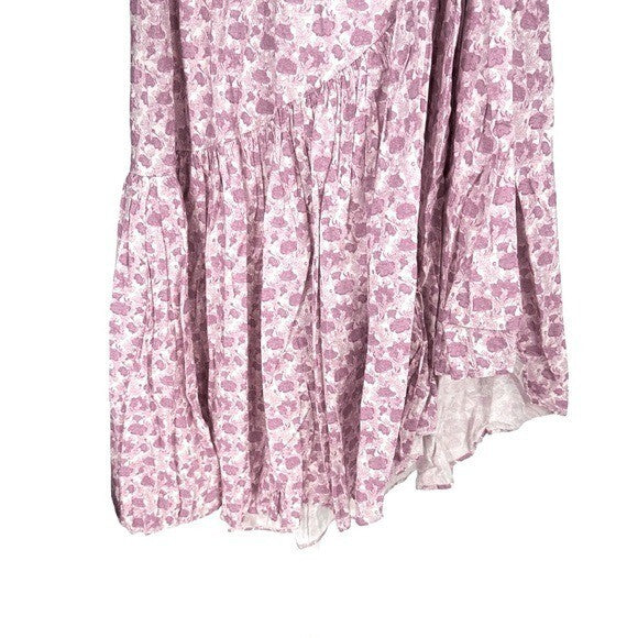 Hyacinth House | NEW Pink & White Floral Ruffle Hem Camellia Midi Dress Size XXL