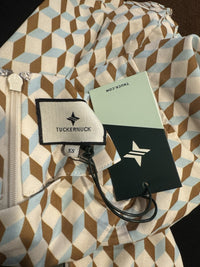 Tuckernuck NEW Tan Ocean Spray Geo Bex Long Sleeve Belted Midi Dress Size XS