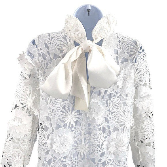 Tuckernuck | NEW Blanc Guipure Lace Daphne Preppy Mini Dress Size XXS