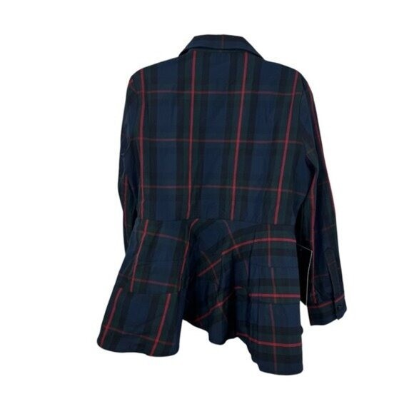 Pomander Place NEW Fraser Navy Plaid Ashlen Long Sleeve Blouse Top Size XS