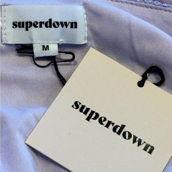 Superdown NEW Carissa Lavendar Purple Lace V Neck Bodycon Mini Dress Size M