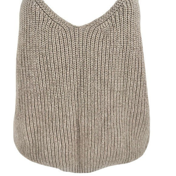 Alex Mill NEW Billie Sweater V Neck Casual Tank in Tan Oatmeal Size M
