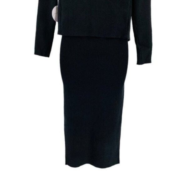 Petal and Pup NEW Luna 3 Piece Knitted Set Black Sweater Midi Dress Size L