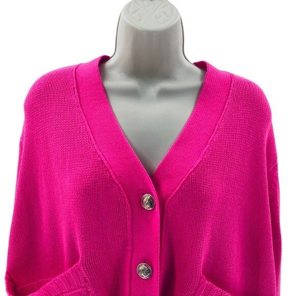 Pomander Place |  Slone Hot Pink Barbiecore Oversized Cardigan Sweater Size XS
