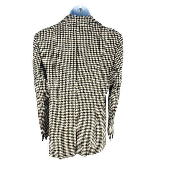 Akris Punto NEW Brown & Black Houndstooth Wool Boyfriend Blazer Size 10
