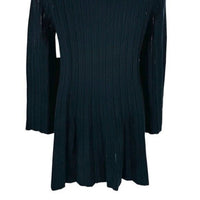 Pomander Place NEW Black Adi Long Belle Sleeve Ribbed Knit Mini Dress Size XS