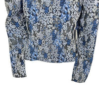 Hyacinth House NEW Blue Jacquard Priscilla Floral Puff Sleeve Blouse Size XXS