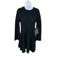 Pomander Place NEW Black Adi Long Belle Sleeve Ribbed Knit Mini Dress Size M