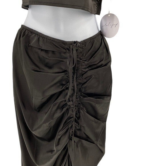 Mable x Petal & Pup NEW Angelique Open Back Crop Two Piece Set Midi Dress Size S