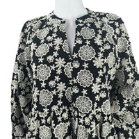 Hyacinth House NEW Black & Ivory Eyelet Kathleen Long Sleeve Dress Size Small