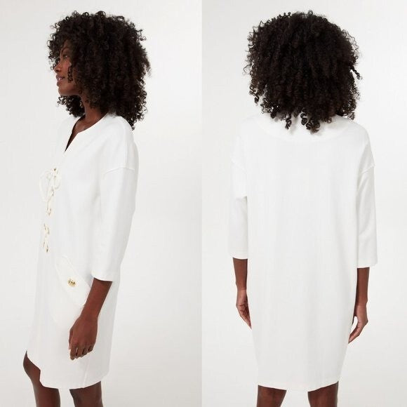 Tuckernuck NEW White Ellington Three-quarter Sleeve Cocktail Mini Dress Size XL