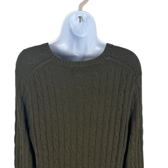 Polo Ralph Lauren NEW Green Cable Knit Long Sleeve Knee Length Casual Dress XL