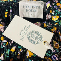 Hyacinth House | NEW Black Multi Floral Smocked Samantha Midi Dress Size M