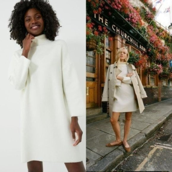Pomander Place | NEW Winter White Vivianne Turtleneck Sweater Mini Dress Size L
