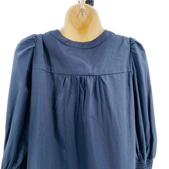 Pomander Place | NEW Navy Cotton Poplin Kenzo Mini Dress Size S