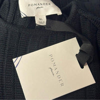 Pomander Place NEW Black Adi Long Belle Sleeve Ribbed Knit Mini Dress Size XL