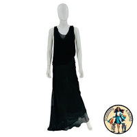 Christopher Esber Silk Formal Sheer Draped Cowl Tank Maxi Dress in Black Size 6