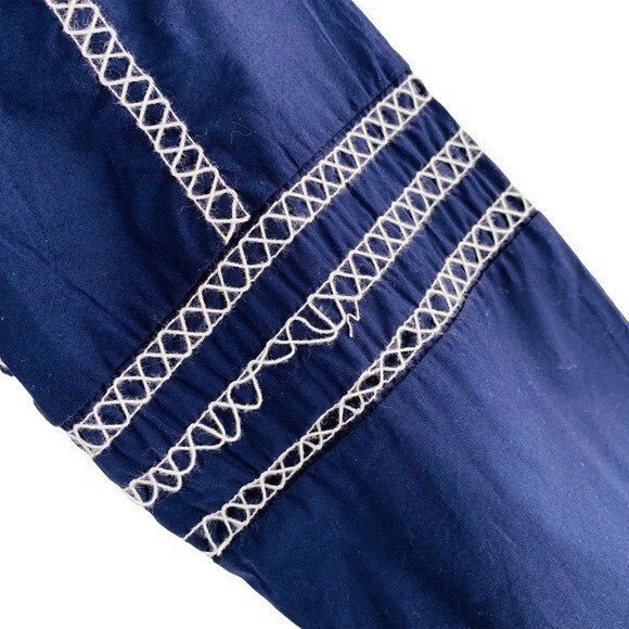 BB Dakota | NEW Fun with Tiers Navy Bohemian Shirt Dress Size S