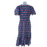 Tuckernuck NEW Retro Floral Mitchell Blue Red Empire Waist Maxi Dress Size XS