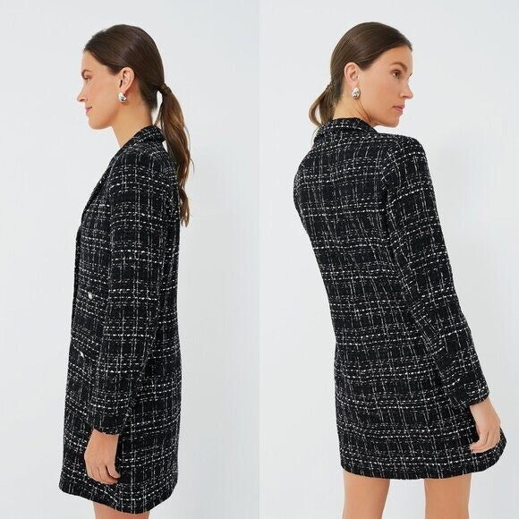 Pomander Place NEW Black Tweed Stacie Preppy Retro Blazer Mini Dress Size XL
