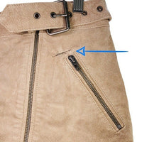 BLANKNYC NWT Moto Suede Leather Festival Mini Skirt in Bare It All Size 28