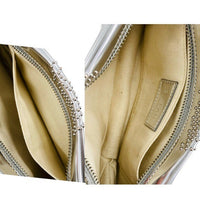 BY FAR Dulce Logo Mini Shoulder Bag in Metallic Silver