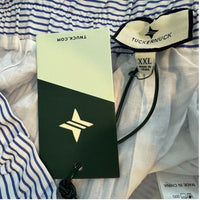 Tuckernuck NEW Blue White Eyelet Stripe Cinza Embroidered Midi Skirt Size XXL