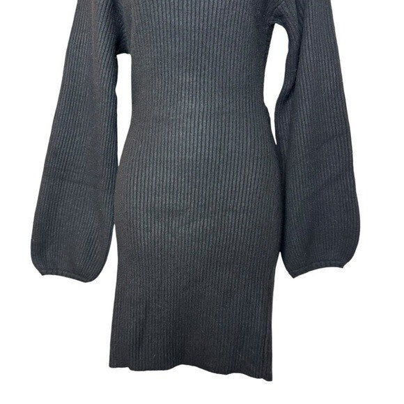 Majorelle | NEW Neva Ribbed Back Cut-Out Mini Dress in Black Size S