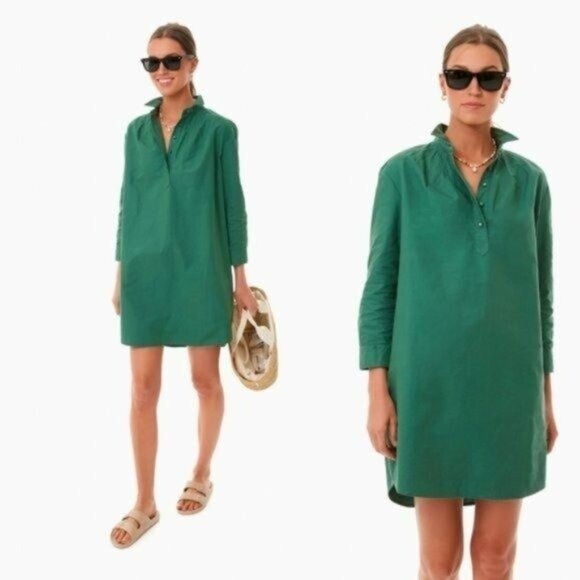 Pomander Place | NEW Green Polly Collared Preppy Shirt Dress Size XXL