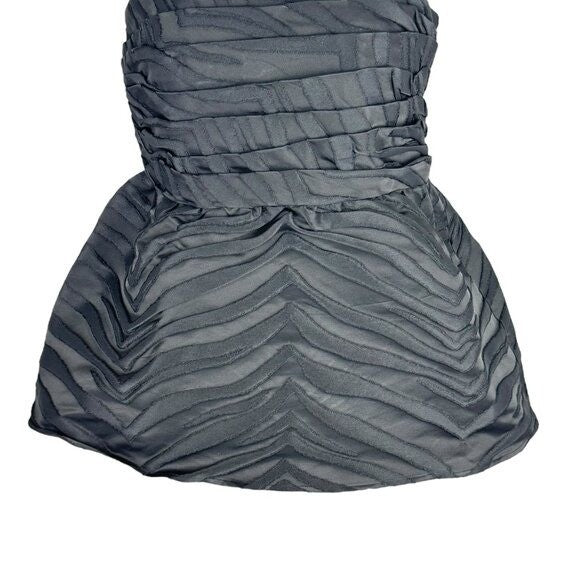 Kate Spade NEW Black Bold Zebra Jacquard Square Neck Peplum Blouse Top Size 0