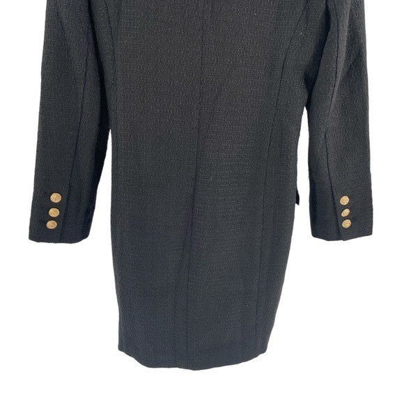 Pomander Place | NEW Black Tweed Keira Long Sleeve Mini Dress Size M