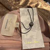 Tuckernuck x India Hicks NEW Gold Metallic London A Line Midi Skirt Size 2