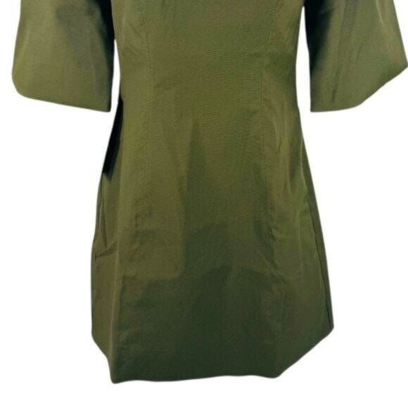 Tuckernuck NEW Olive Twill Ariella Puff Sleeve Scoop Neck Mini Dress Size XL